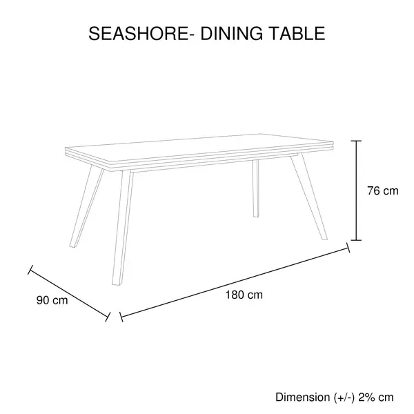 7 Pieces Dining Suite 180cm Medium Size Dining Table & 6X Chairs in Solid Acacia Wooden Frame in Silver Brush Colour