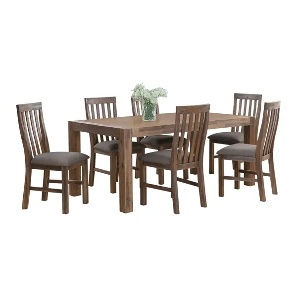 9 Pieces Dining Suite 210cm Large Size Dining Table & 8X Chairs with Solid Acacia Wooden Base in Chocolate Colour