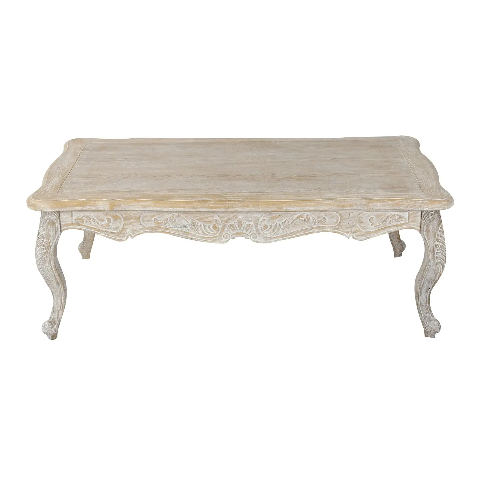 Coffee Table Oak Wood Plywood Veneer White Washed Finish