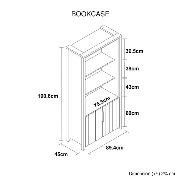 Display Shelf Book Case Stand Bookshelf Natural Wood like MDF in Oak Colour