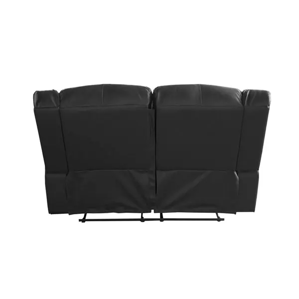 2 Seater Recliner Sofa In Faux Leather Lounge Couch in Black