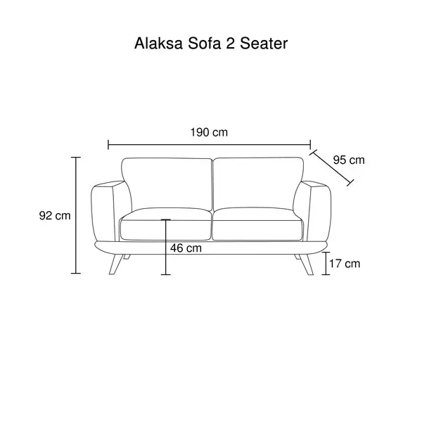 2 Seater Sofa Brown Fabric Lounge Set for Living Room Couch with Solid Wooden Frame