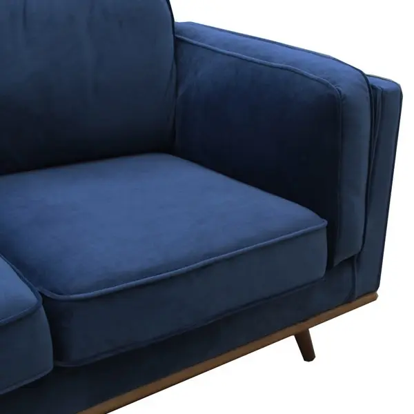 2 Seater Sofa Sofa in Soft Blue Velvet Lounge Set for Living Room Couch with Wooden Frame