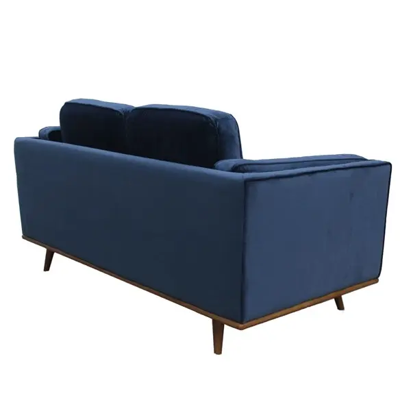 2 Seater Sofa Sofa in Soft Blue Velvet Lounge Set for Living Room Couch with Wooden Frame