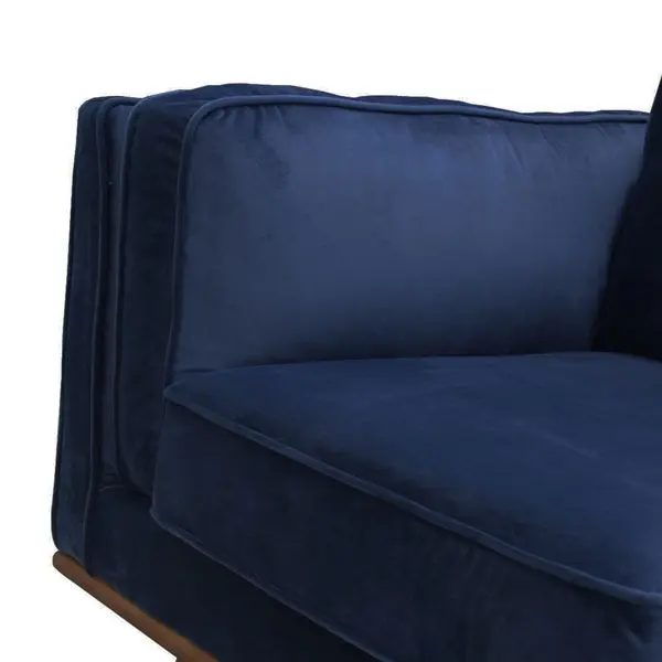 2 Seater Sofa Sofa in Soft Blue Velvet Lounge Set for Living Room Couch with Wooden Frame