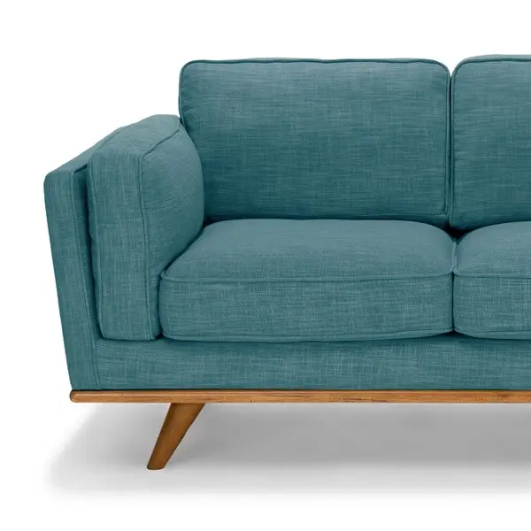 2 Seater Sofa Teal Fabric Lounge Set for Living Room Couch with Wooden Frame