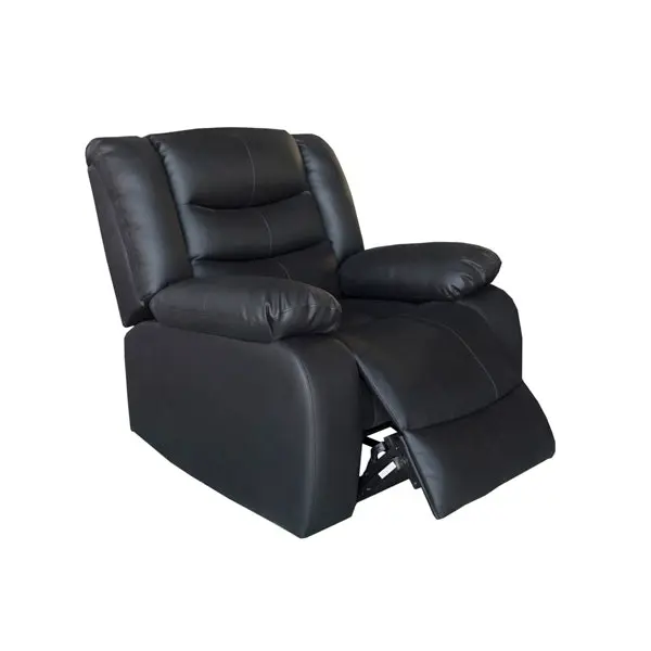 3+1+1 Seater Recliner Sofa In Faux Leather Lounge Couch in Black