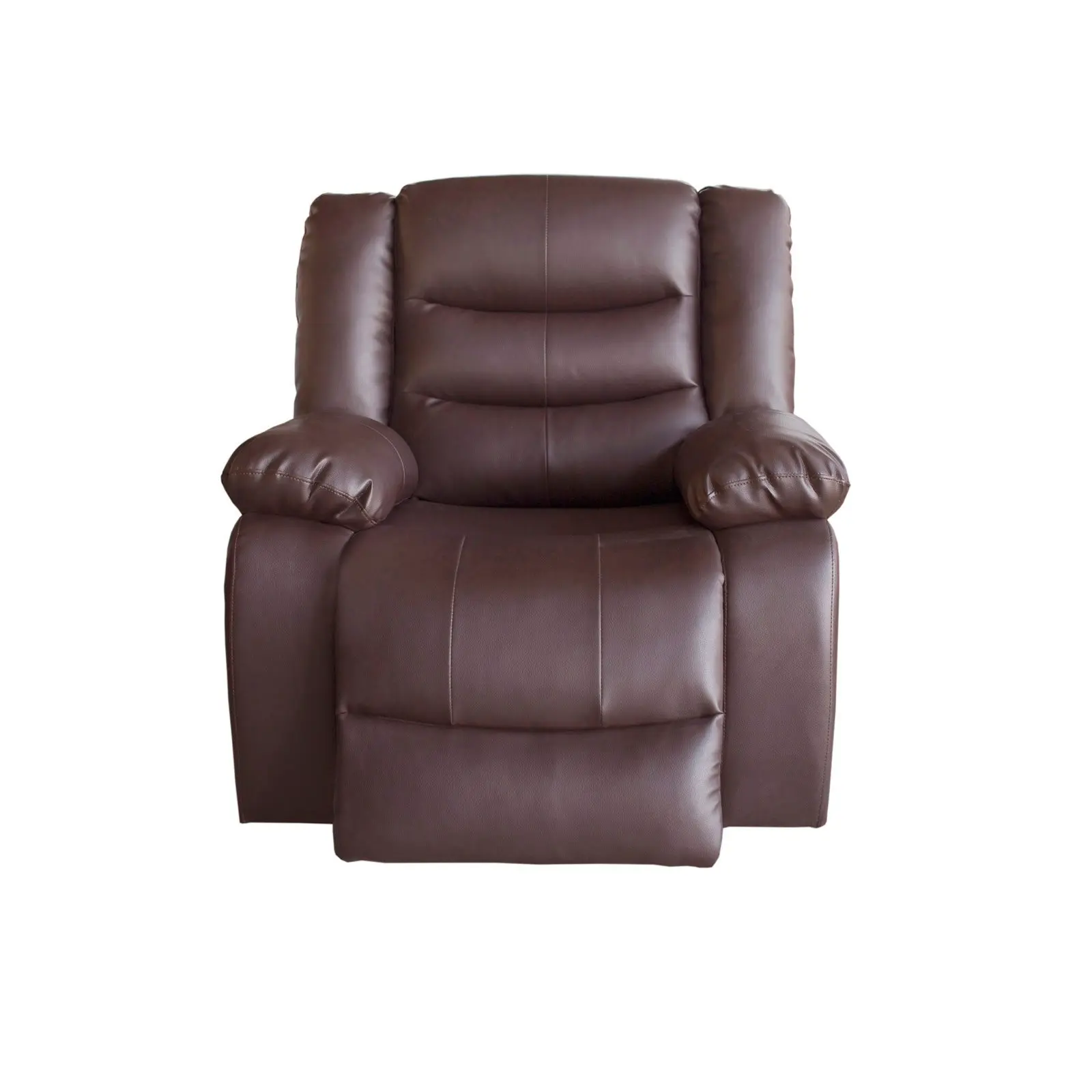 3+1+1 Seater Recliner Sofa In Faux Leather Lounge Couch in Brown