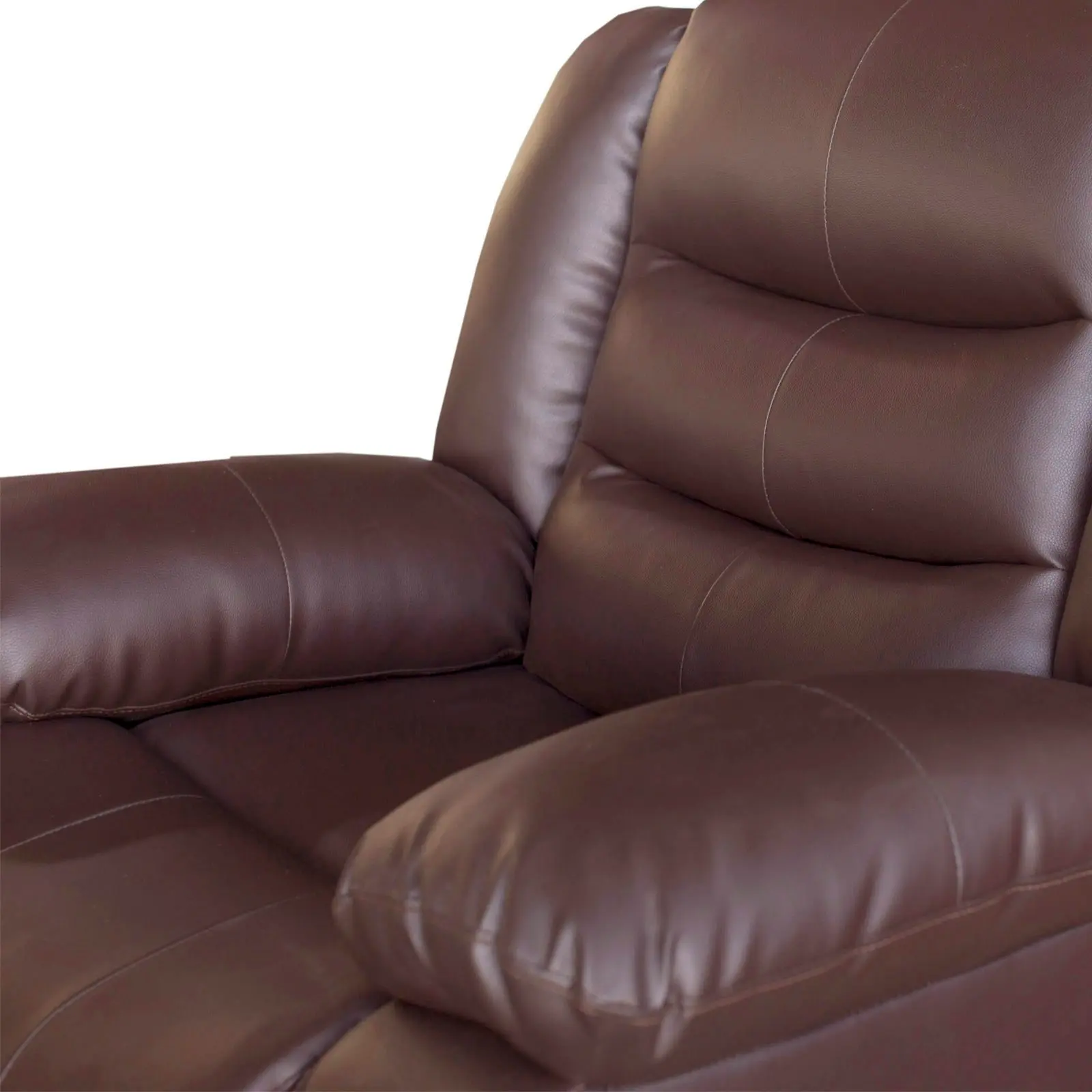 3+1+1 Seater Recliner Sofa In Faux Leather Lounge Couch in Brown