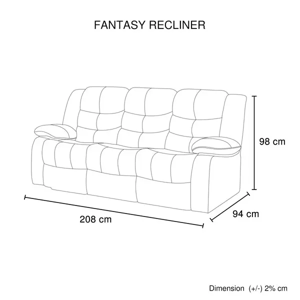 3+1+1 Seater Recliner Sofa In Faux Leather Lounge Couch in Brown