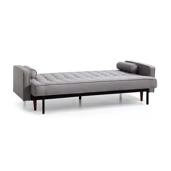 Sofa Bed 3 Seater Button Tufted Lounge Set for Living Room Couch in Fabric Grey Colour