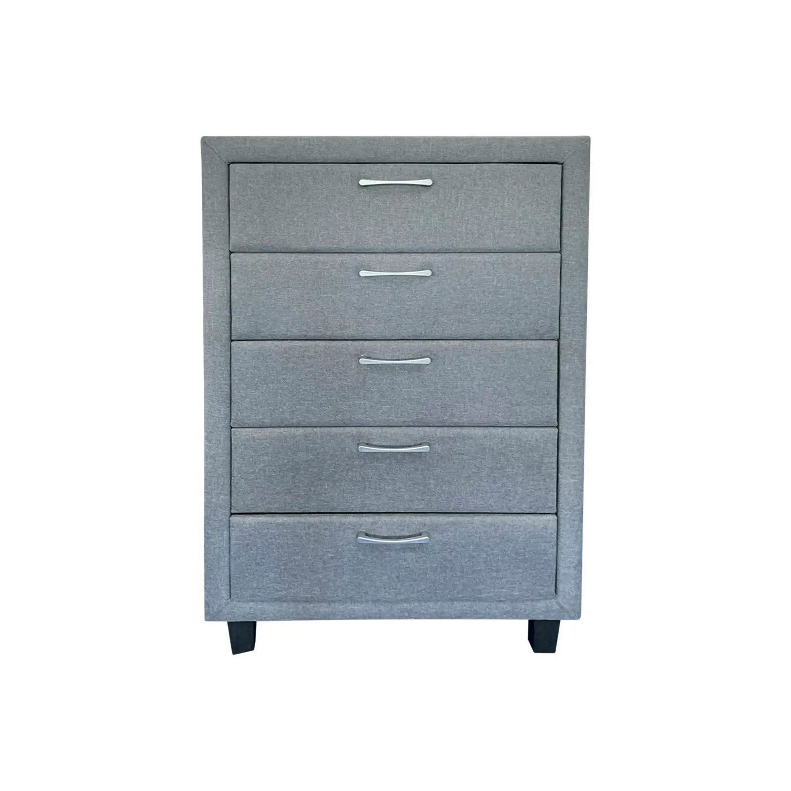 Tallboy with 5 Storage Drawers Assembled Particle board Construction in Grey Colour