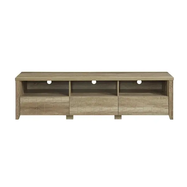 TV Cabinet 3 Storage Drawers with Shelf Natural Wood like MDF Entertainment Unit in Oak Colour