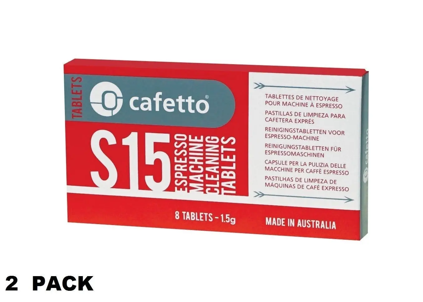 2 Packs (16) Cafetto S15 Espresso Machine Cleaning Tablets