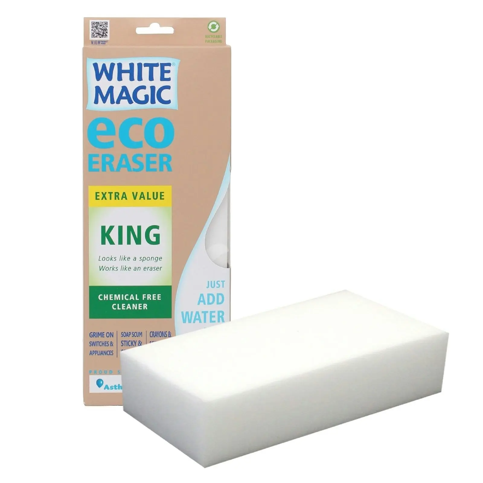 White Magic Eco Eraser Sponge King   2 Packs