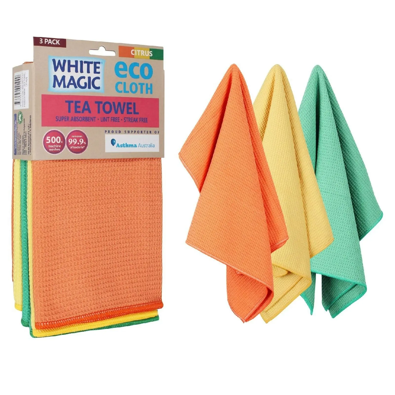 White Magic Eco Cloth Tea Towels Pack 3