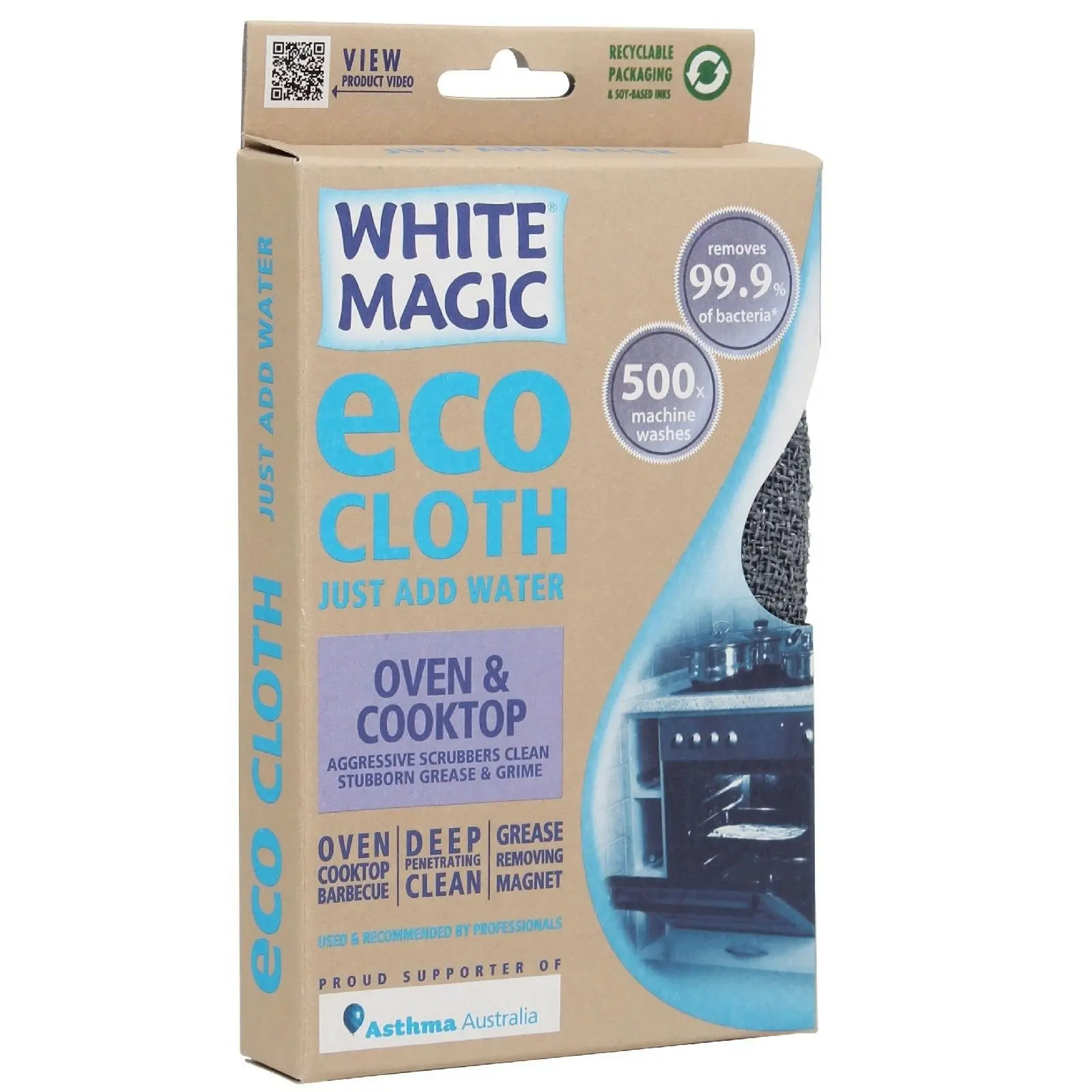 White Magic ECO CLOTH OVEN & COOKTOP MICROFIBRE CLOTH 32 x 32cm