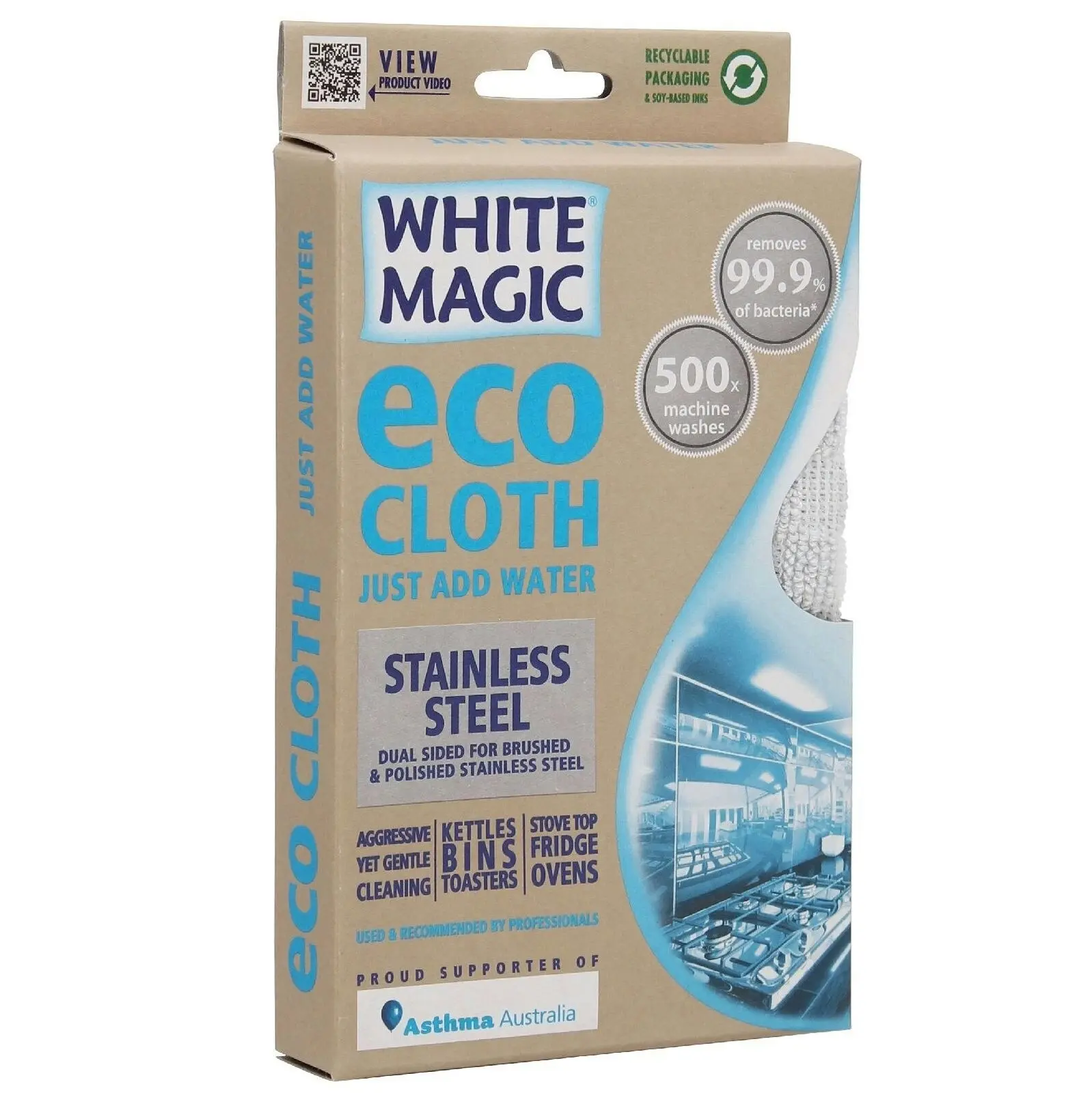 White Magic ECO CLOTH STAINLESS STEEL 32 x 32cm