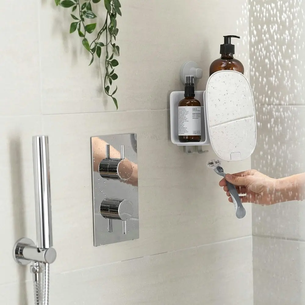 Joseph Joseph Easystore Compact Shower Shelf With Adjustable Mirror