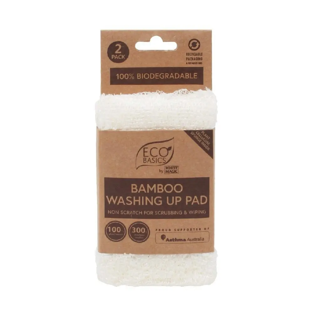 White Magic Eco Basics Bamboo Washing Up Pad   Pack 2