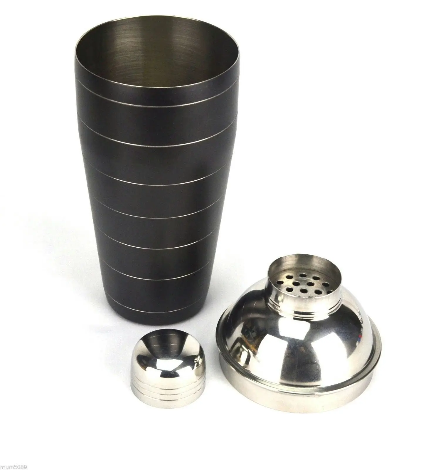 Moda 3 Piece Black Cocktail Shaker 700ml