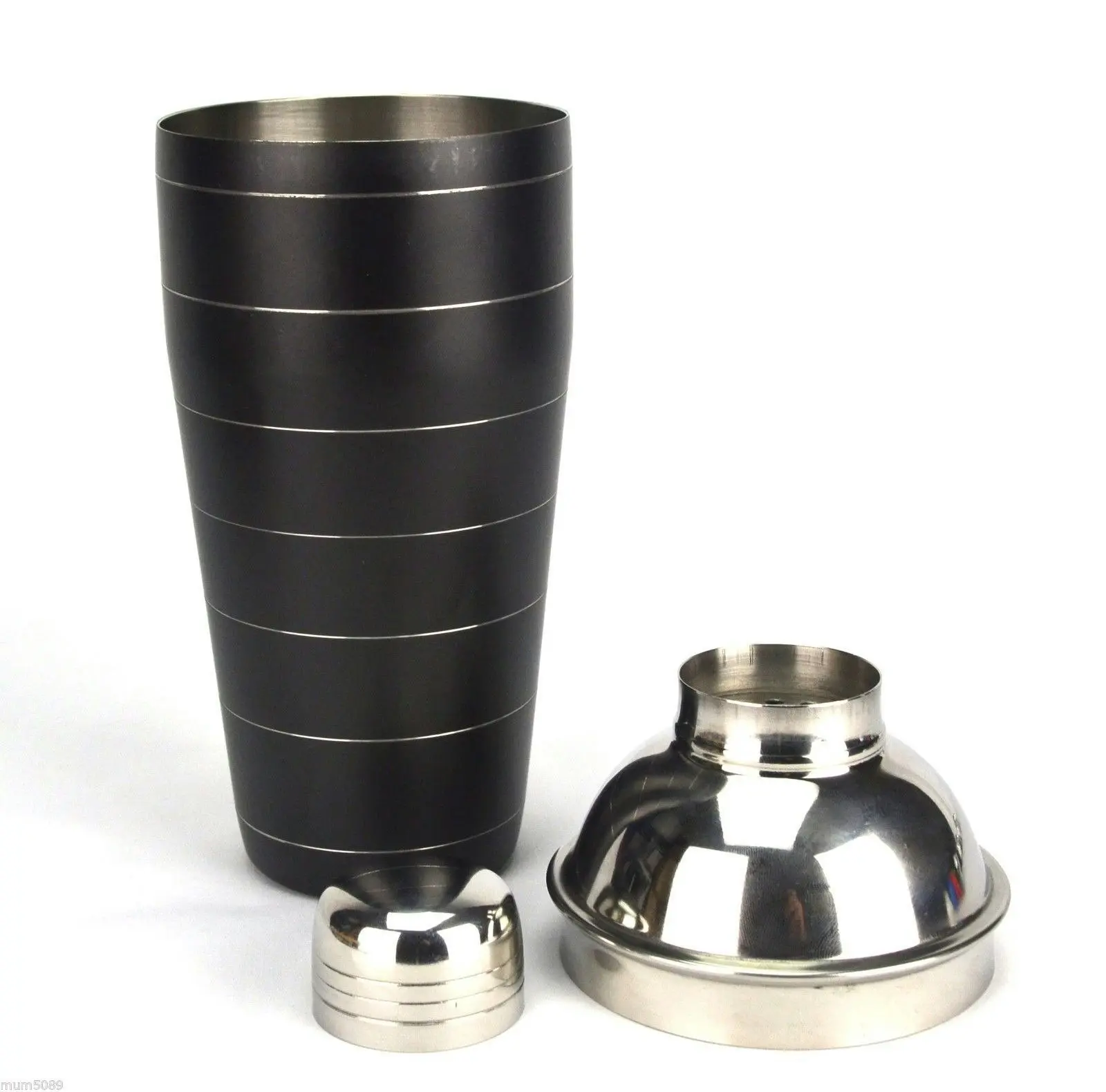 10 Piece Black Cocktail Shaker Set With Waiters Friend