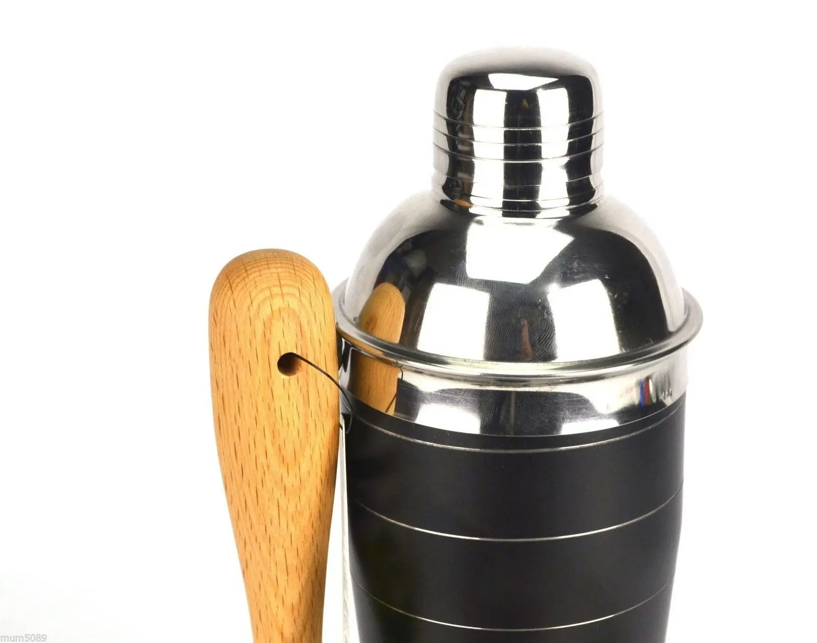 10 Piece Black Cocktail Shaker Set With Waiters Friend