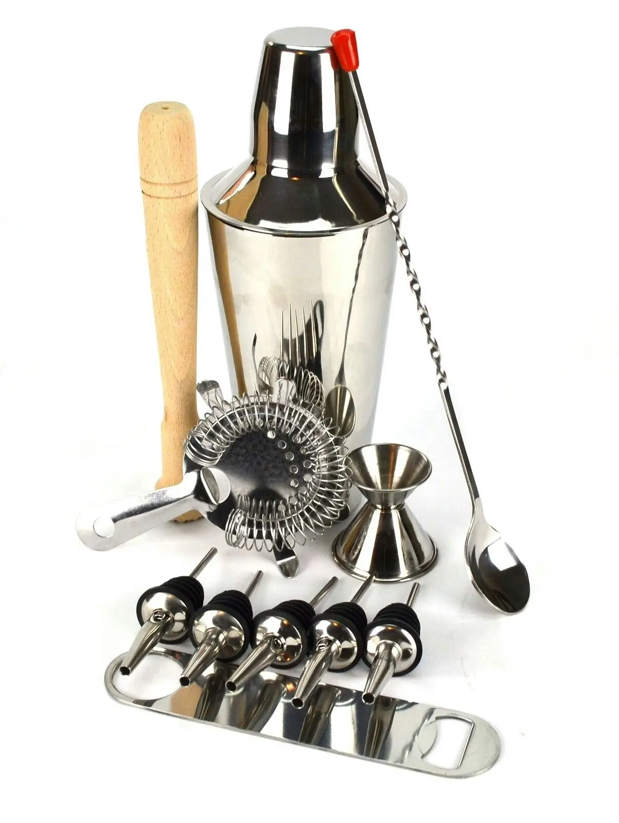 10 Piece Cocktail Shaker Set Ss   With Free Bar Blade