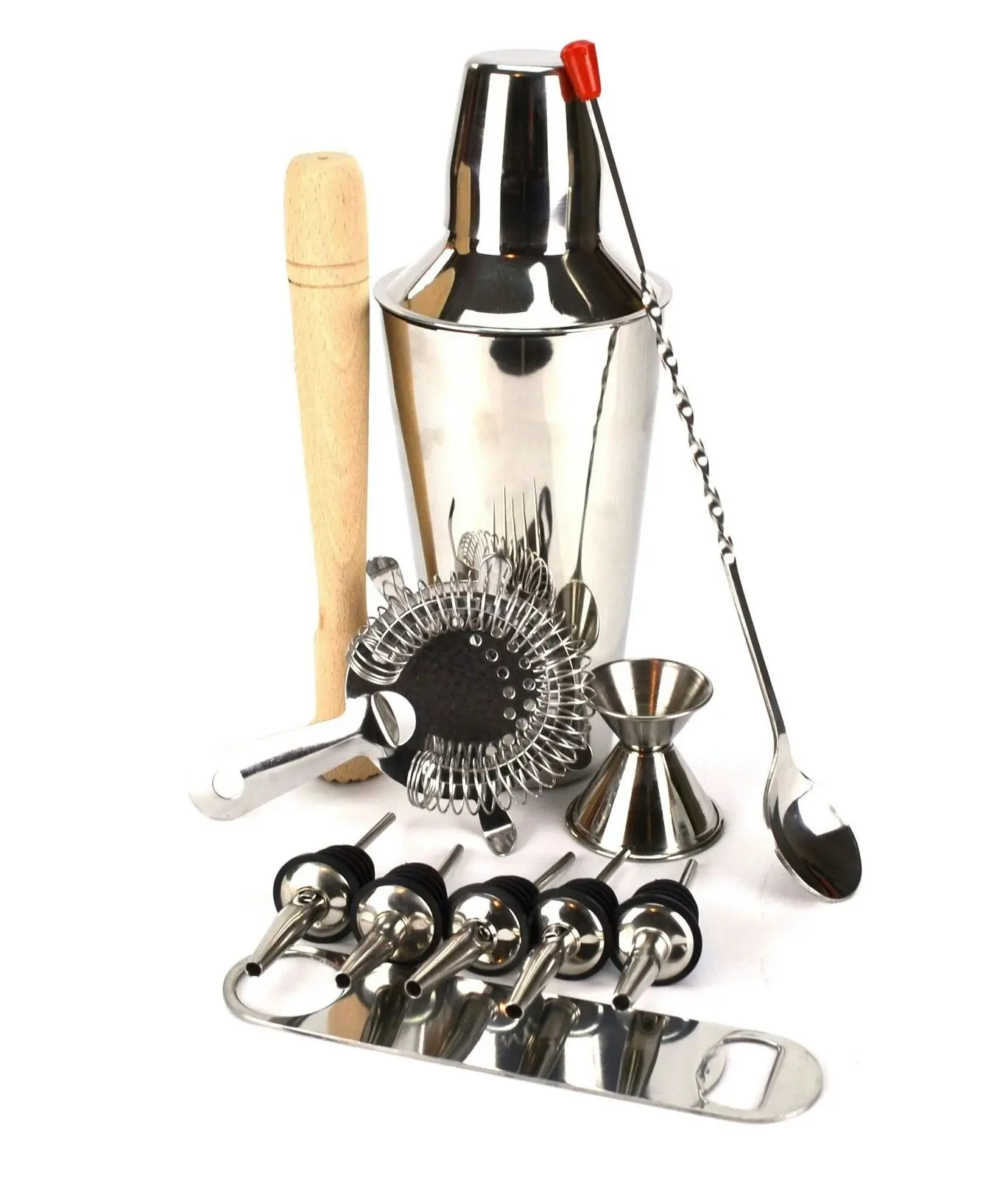 10 Piece Cocktail Shaker Set Ss   With Free Bar Blade