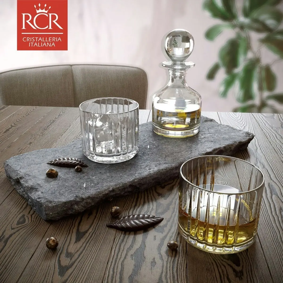 RCR Combo 3 Piece Stackable Decanter & Tumbler Set