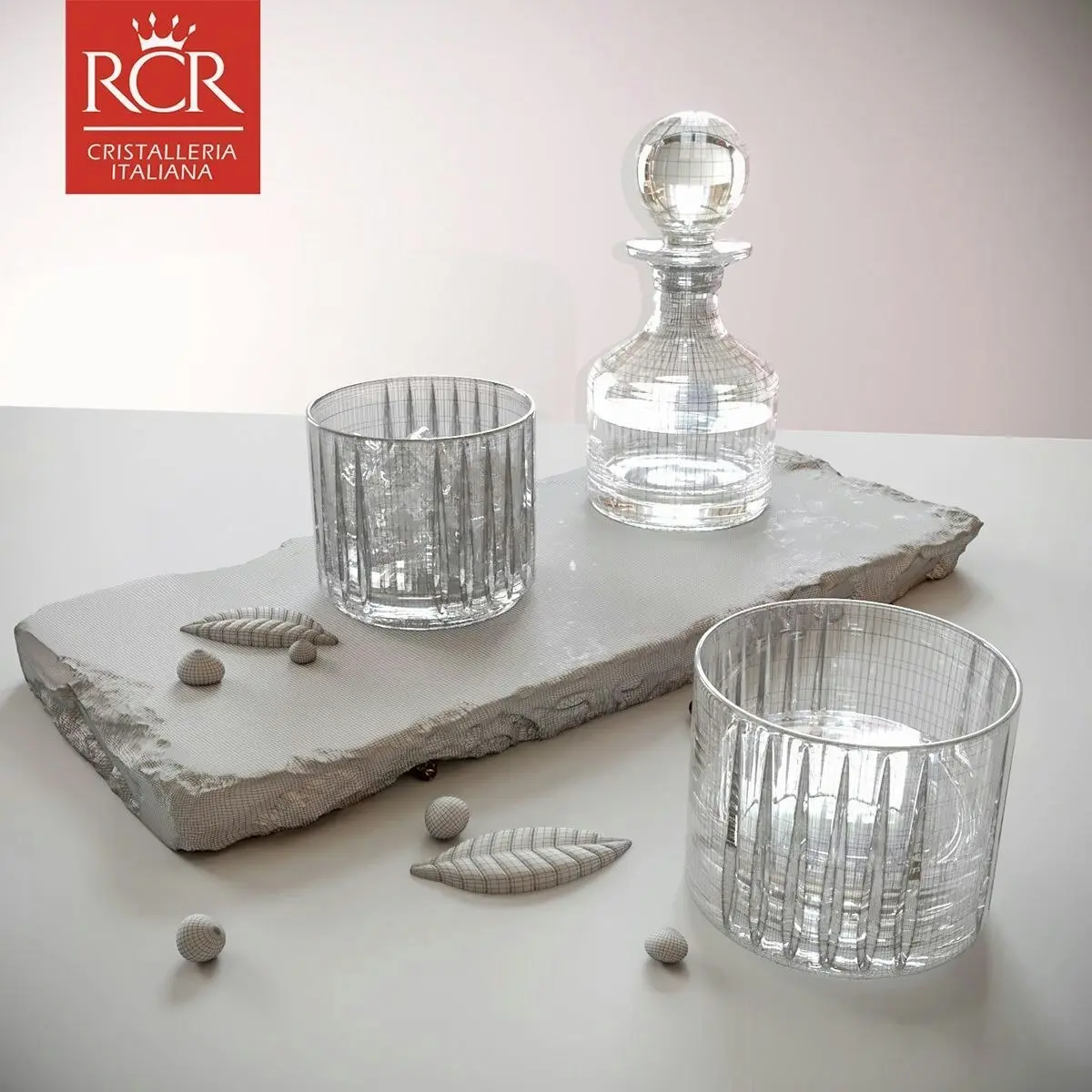 RCR Combo 3 Piece Stackable Decanter & Tumbler Set