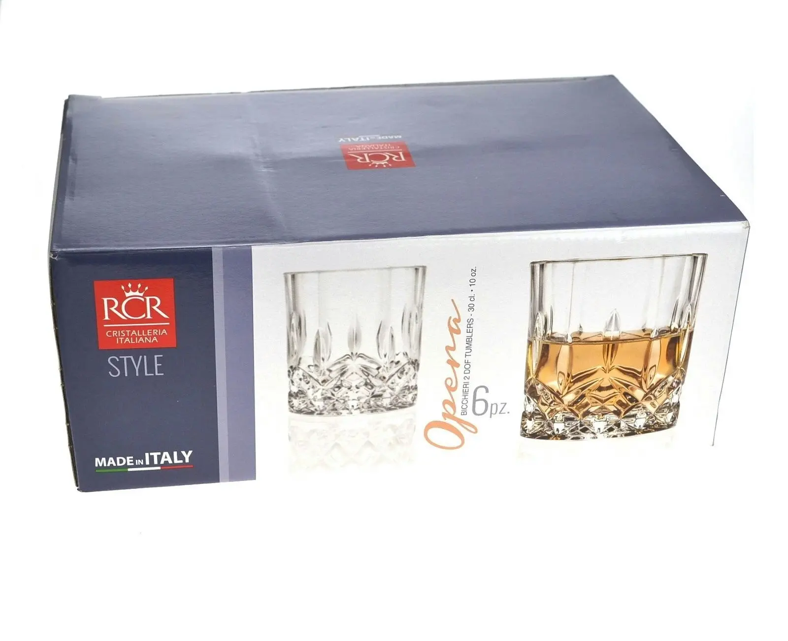 RCR OPERA CRYSTAL LIQUOR GLASSES 290ml - SET OF 6