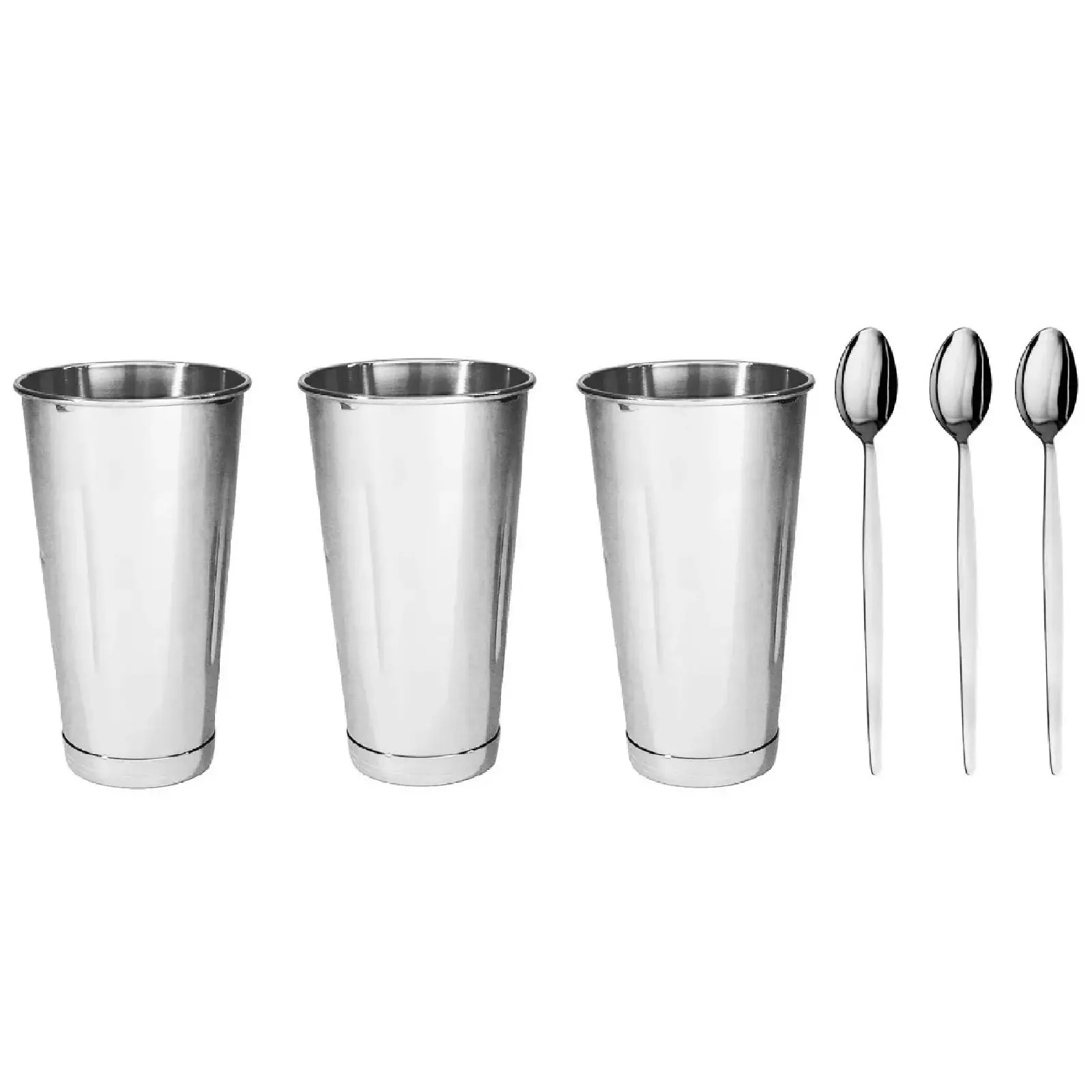 Trenton 3 Milkshake Cups + 3 Soda Spoons