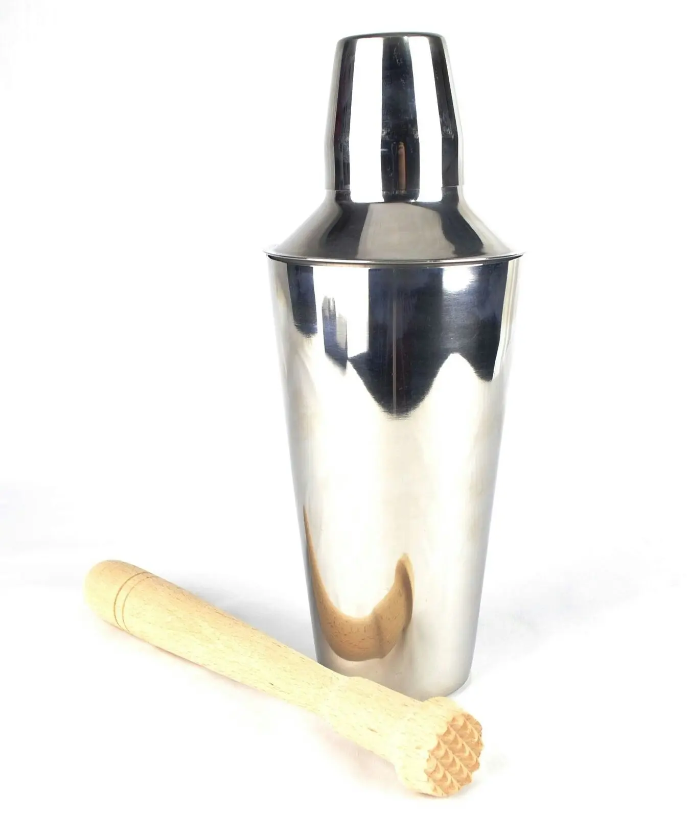 3 Piece Cocktail Shaker And Muddler Set