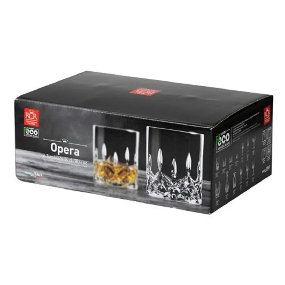 RCR OPERA OLD FASHIONED TUMBLER GLASSES 210ml - SET OF 6