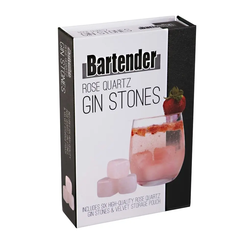 Bartender Rose Quartz Gin Stones Set 6