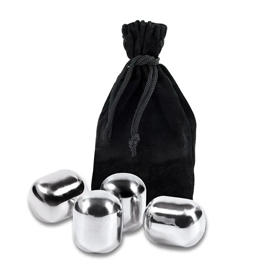 Bartender Stainless Steel Wine Pearls Set 4 With Bag