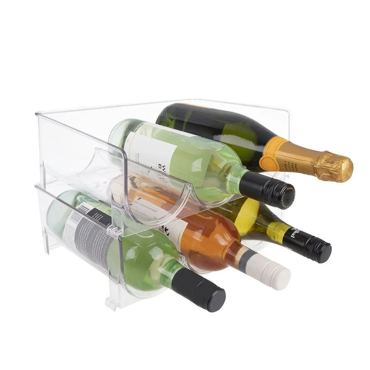 Bartender 6 Bottle 2 Tier Clear Wine Rack