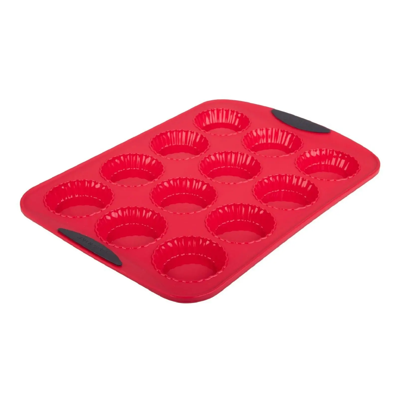 Daily Bake Red Silicone 12 Cup Mini Quiche Pan