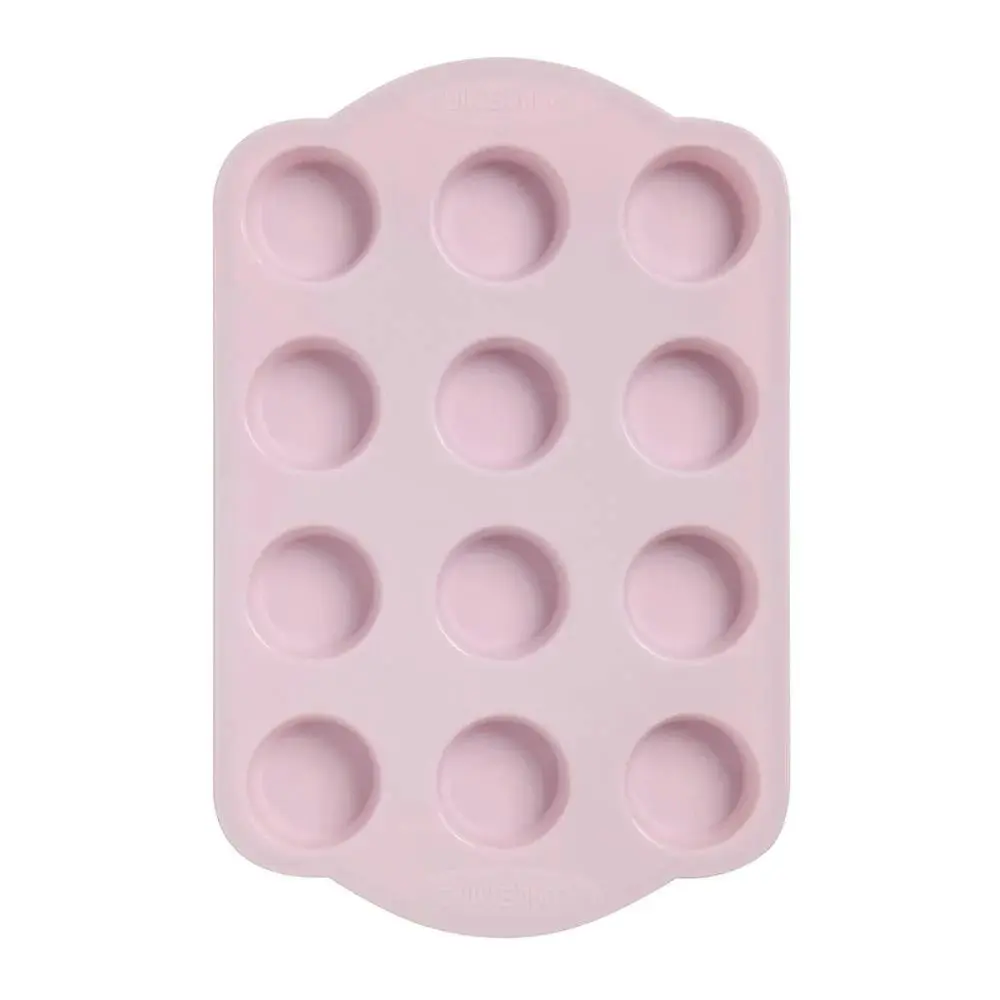 Wiltshire Pink Silicone 12 Cup Mini Muffin Pan