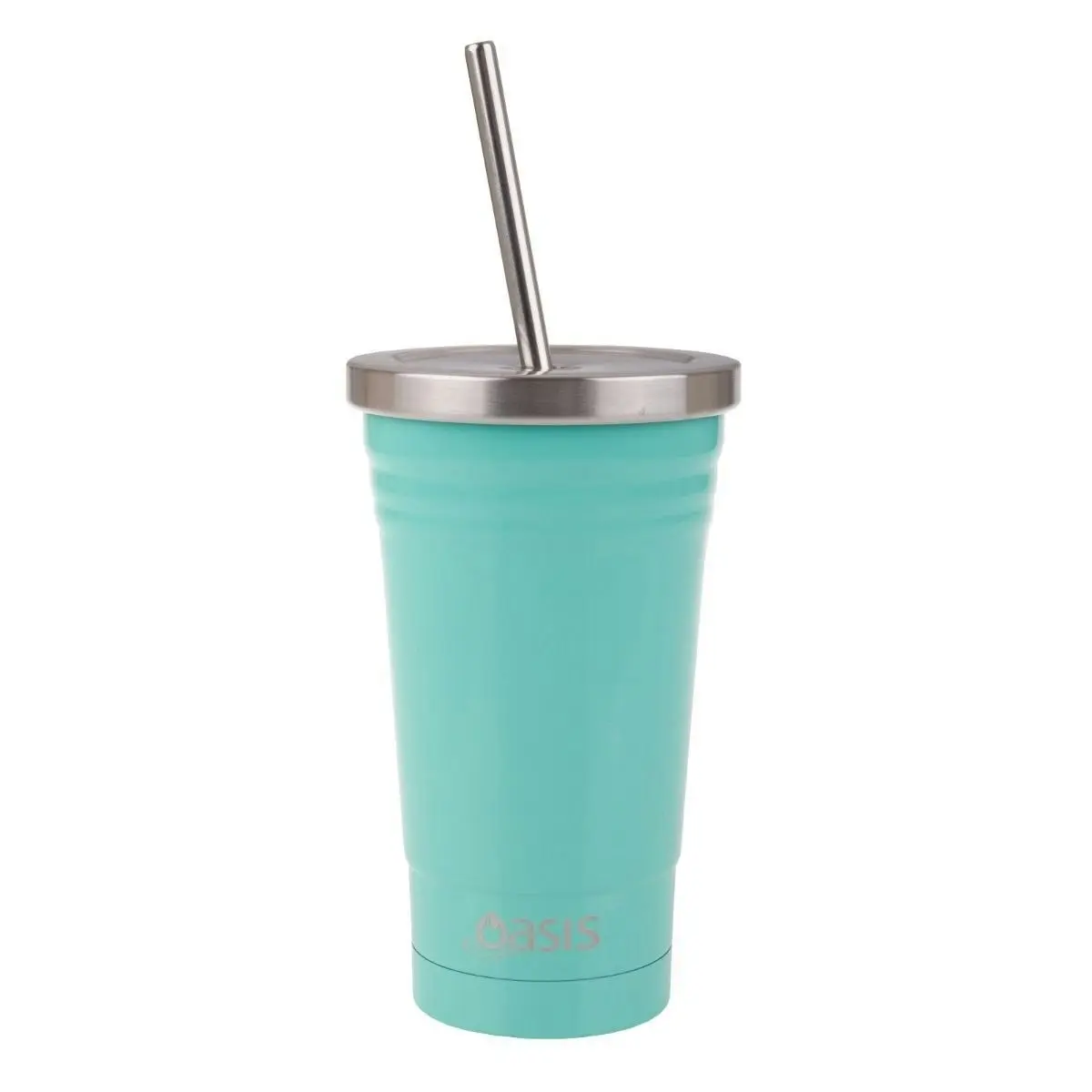 Oasis 500ml STAINLESS STEEL SMOOTHIE TUMBLER WITH STRAW