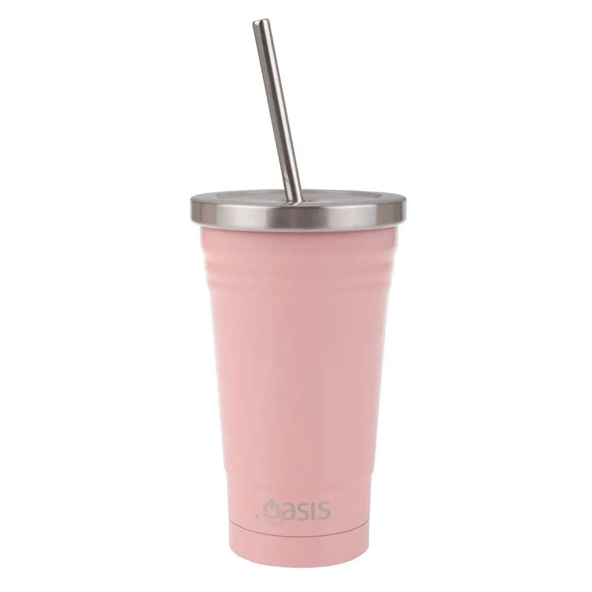 Oasis 500ml STAINLESS STEEL SMOOTHIE TUMBLER WITH STRAW