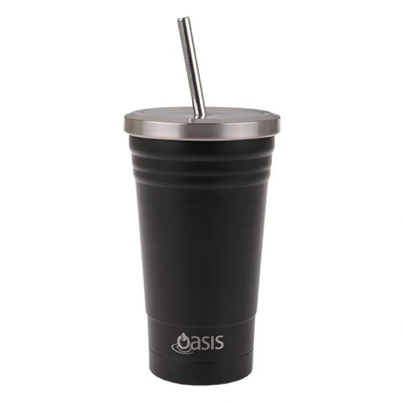 Oasis 500ml STAINLESS STEEL SMOOTHIE TUMBLER WITH STRAW