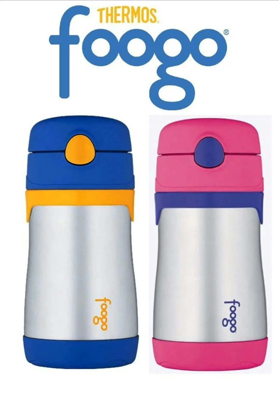 Thermos FOOGO 290ml STAINLESS STEEL DRINK BOTTLE - PINK OR BLUE