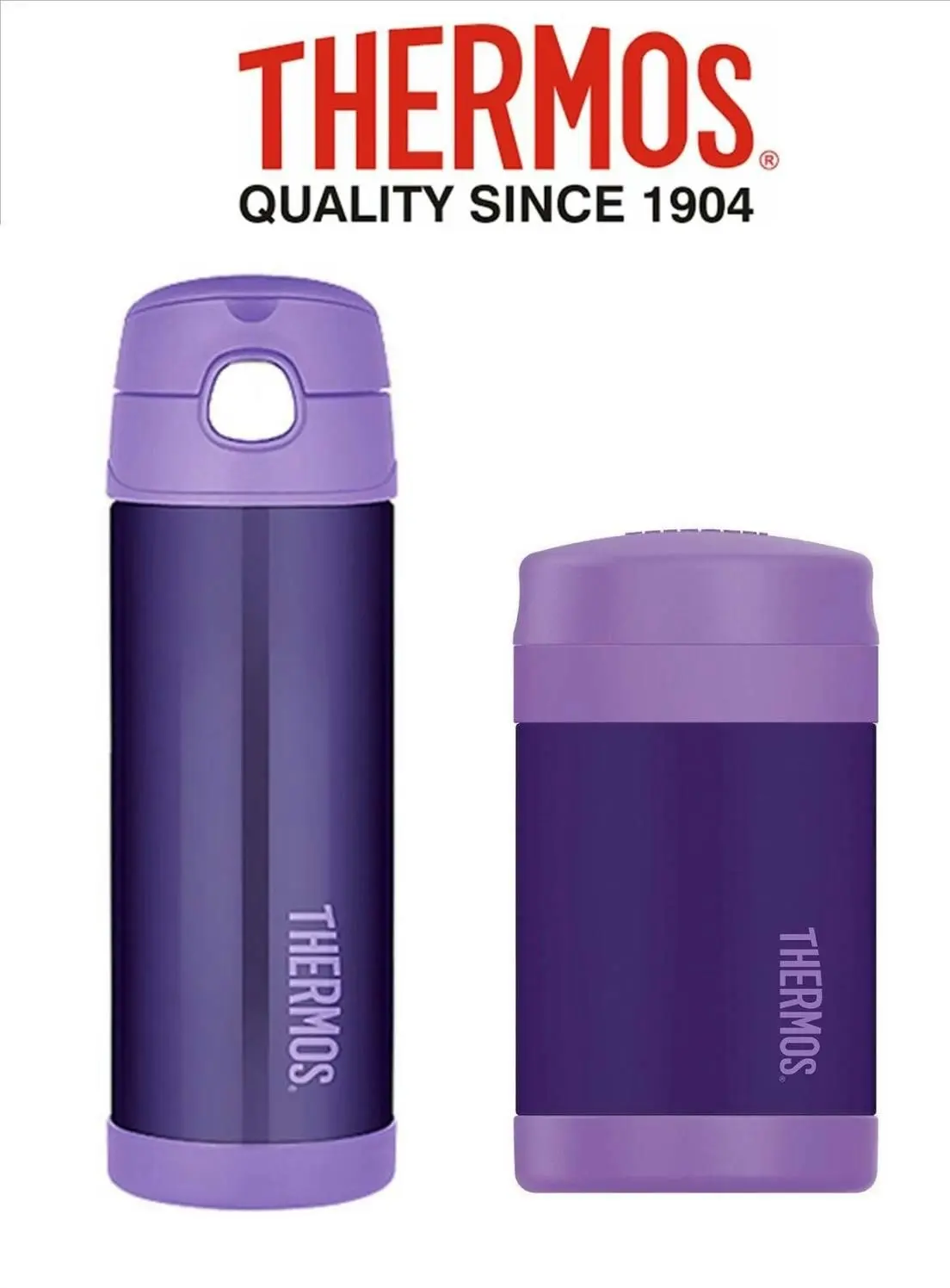 Thermos 470ml FOOD JAR + BOTTLE - CHARCOAL OR PURPLE