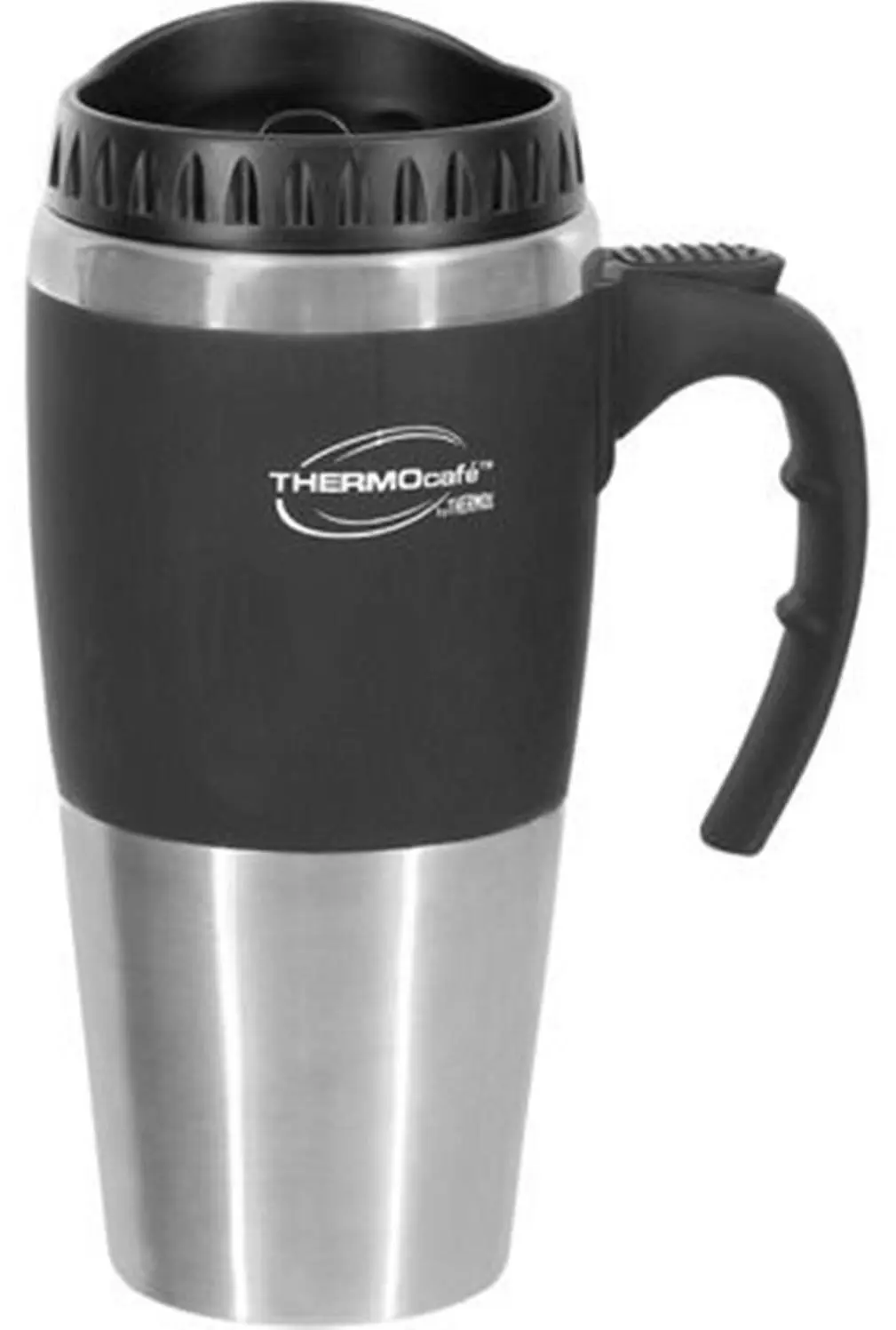 Thermos THERMOCAFE 450ml TRAVEL MUG WITH HANDLE - RED BLUE OR BLACK