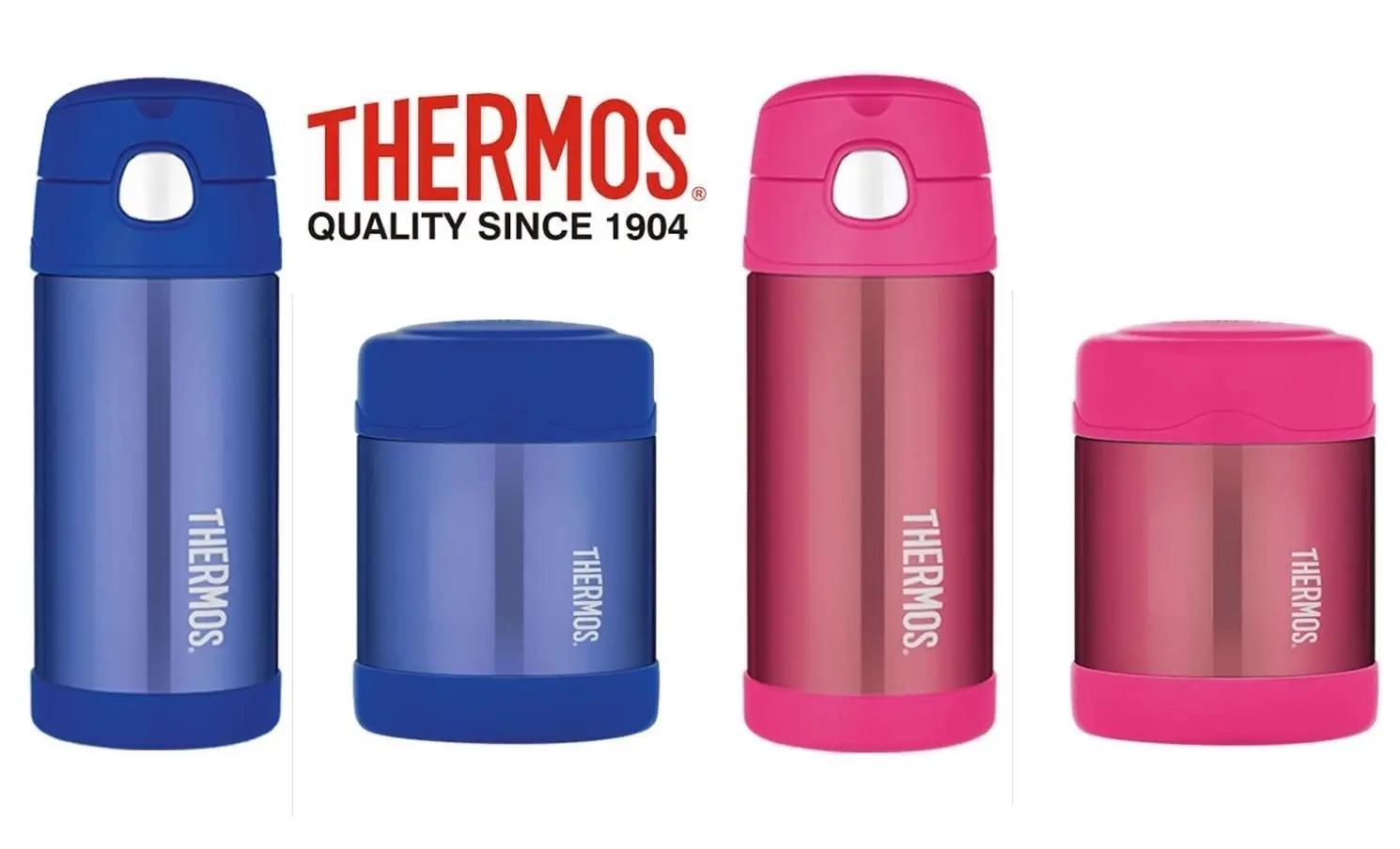 Thermos FUNTAINER 355ml DRINK BOTTLE + 290ml FOOD JAR - BLUE OR PINK