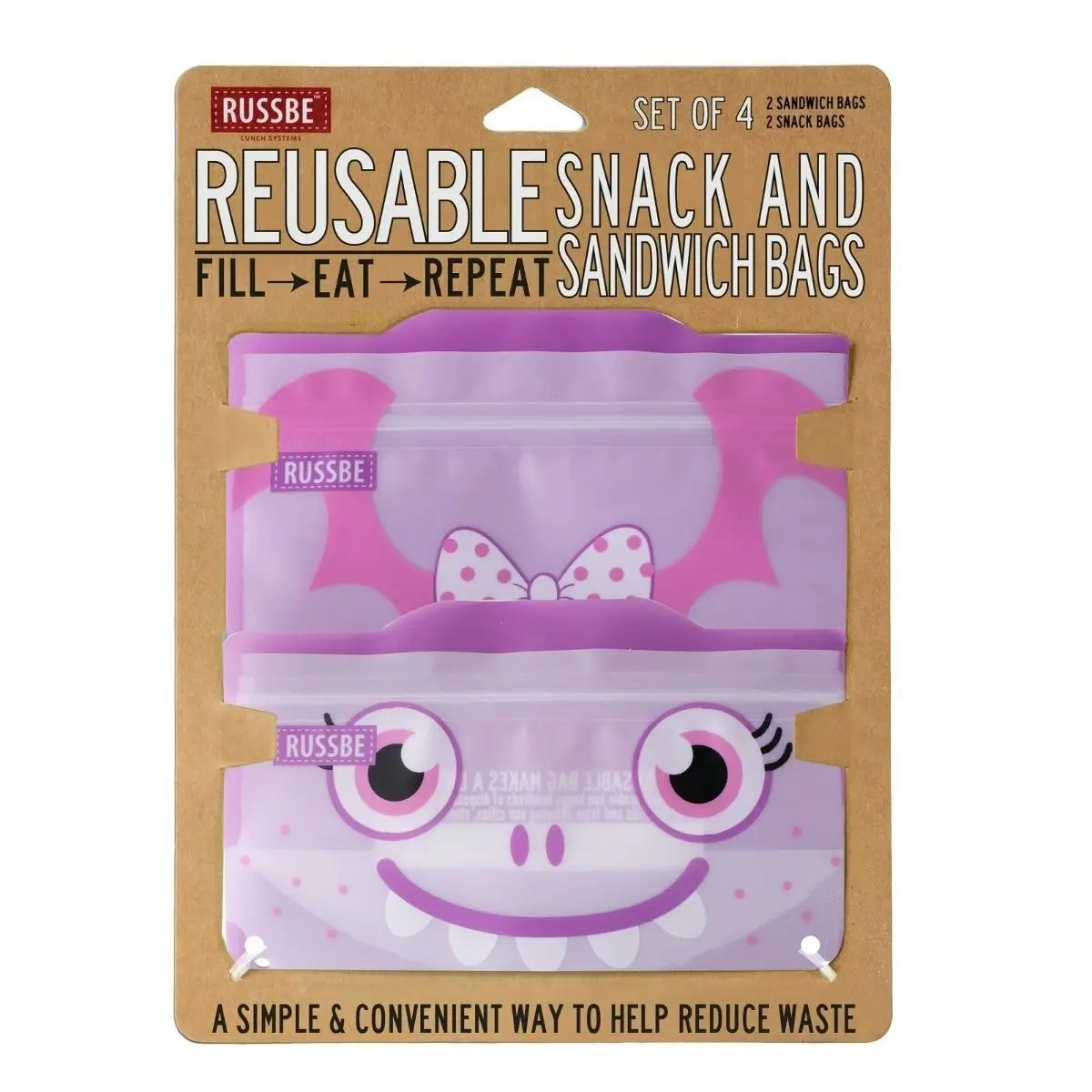 Russbe Reusable Snack And Sandwich Bags   Set 4