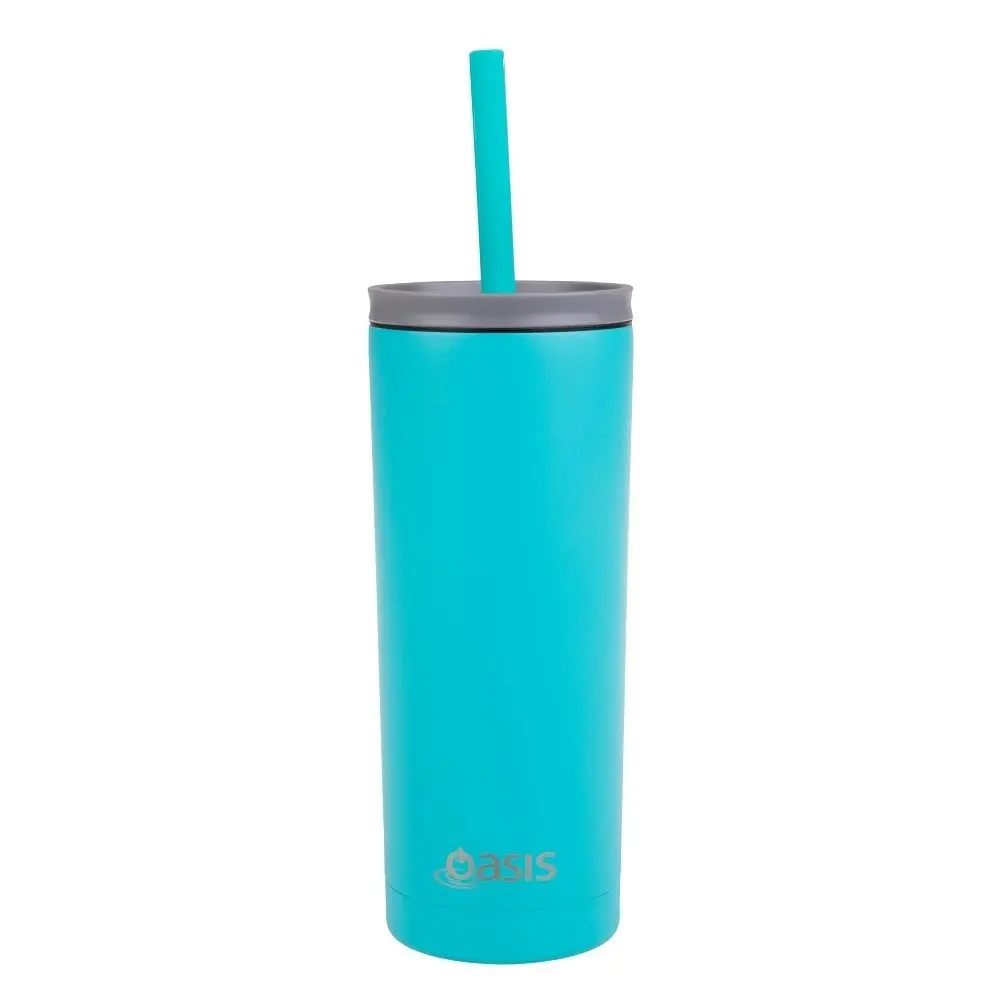 Oasis STAINLESS STEEL 600ml SUPER SIPPER WITH STRAW