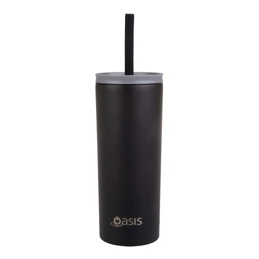 Oasis STAINLESS STEEL 600ml SUPER SIPPER WITH STRAW